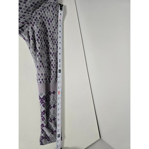 The North Face Womens Medium Grey Purple Fleece Hoodie Zip Jacket Layering Coat - Picture 5 of 9